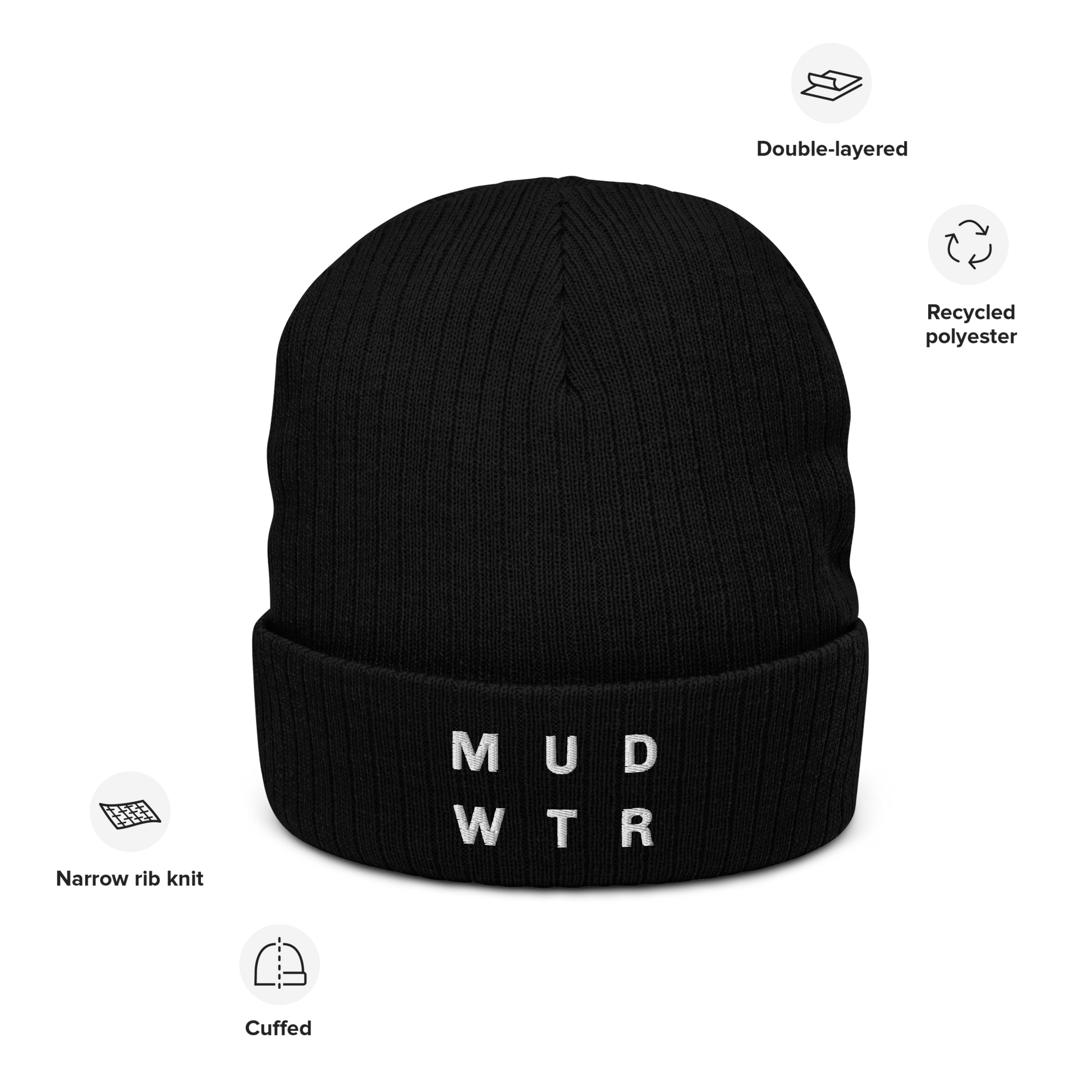 mud-wtr-beanie-w1 ribbed-knit-beanie-black-front-6478f6ebb8db4.png